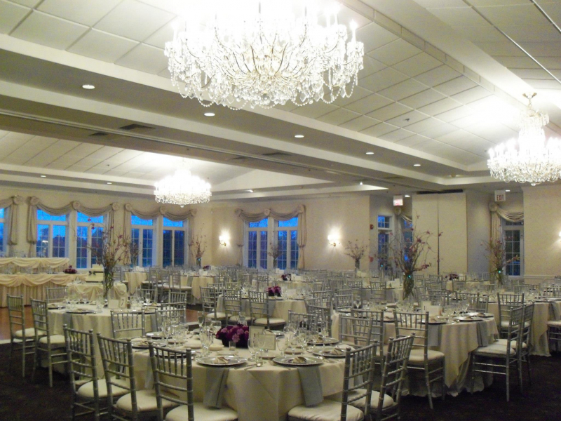 Grand Ballroom set for wedding with chiavari chairs