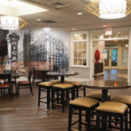 Ruffled Feathers Grill with Chicago wall